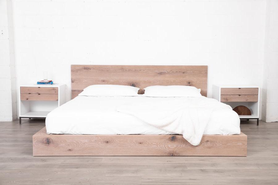 minimalist wood bed